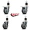 Service Caster 4'' Thermoplastic Rubber Swivel 1-7/8'' Expanding Stem Caster Set 2 Total Lock Brakes, 4PK SCC-EXTTL20S414-TPRB-2-S-2-178 - alternate 3